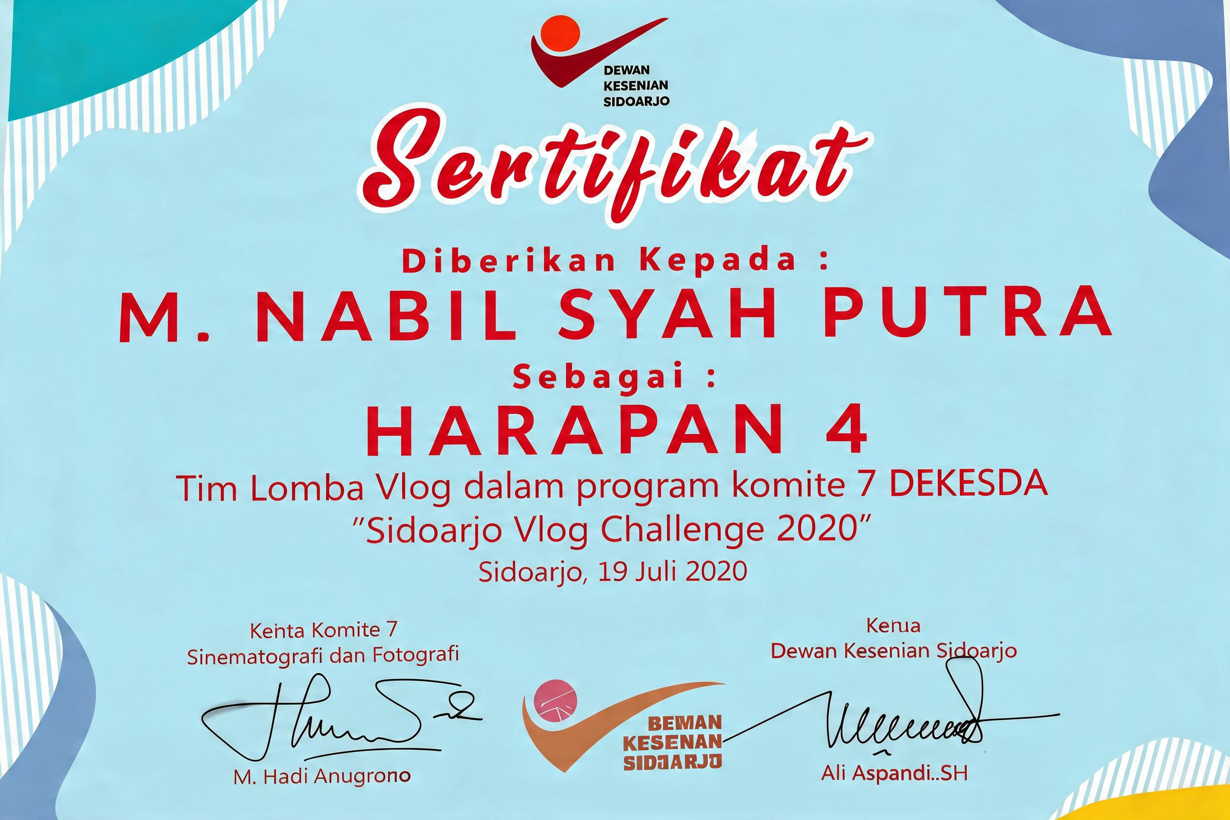 Harapan 4 Lomba Vlog DEKESDA Sidoarjo 2020