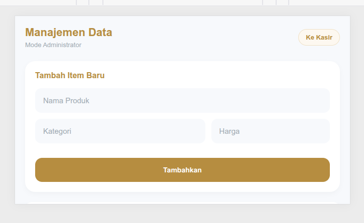 Fitur Tambah Barang