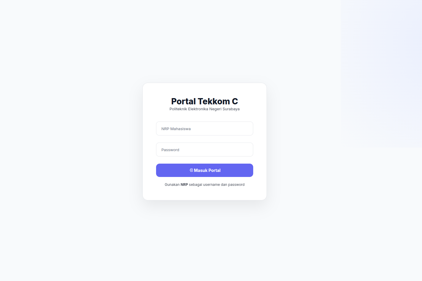 Tampilan Halaman Login